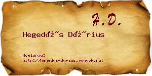 Hegedűs Dárius névjegykártya